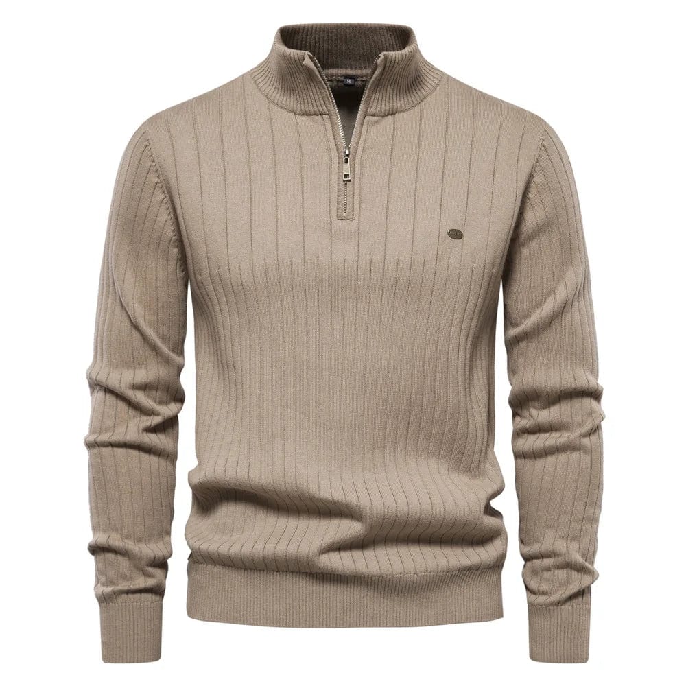 Denzel | Casual zip-up Sweater with Stand-up Collar