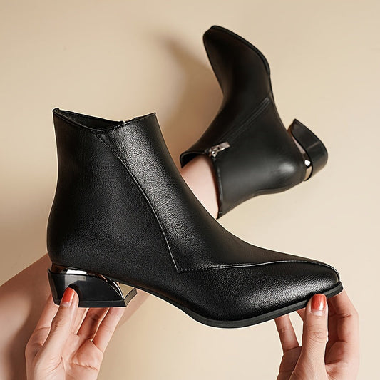 Ava | Ankle Boots with Heel and Zipper Closure